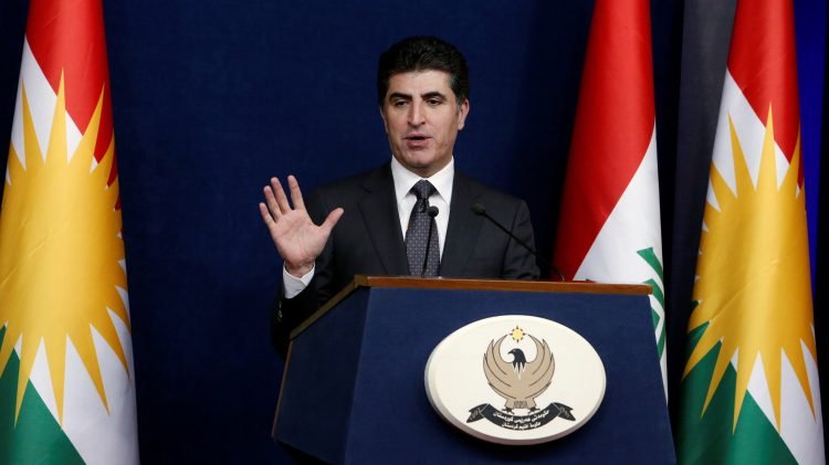 Kurdish region's Prime Minister Nechirvan Barzani speaks during a news conference in Erbil, Iraq November 6, 2017. REUTERS/Azad Lashkari - RC1D69B71E20