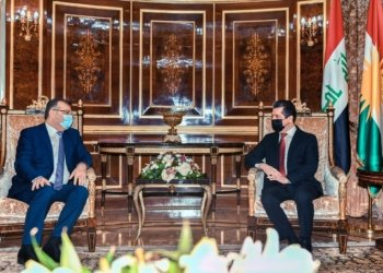 مه‌سرور بارزانى دگه‌ل جێگرێ وەزیرێ دەرڤه‌یێ ئەرمەنستانێ كۆمبوو
