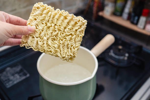 Cooking instand noodles, meal preparation