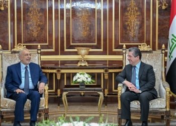 مەسرور بارزانی پێشوازى ل سەرۆكێ په‌رله‌مانێ عیراقێ كر