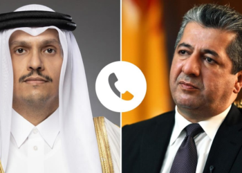 مەسرور بارزانی و سەرۆكوەزیرێن قەتەر ب تلەفۆنێ دگەل ئێك ئاخڤتن